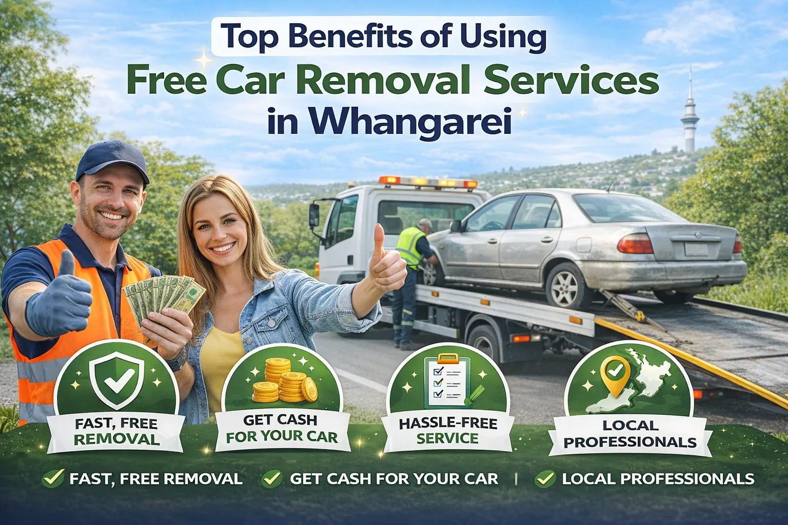 Fast, free car removal in Whangarei