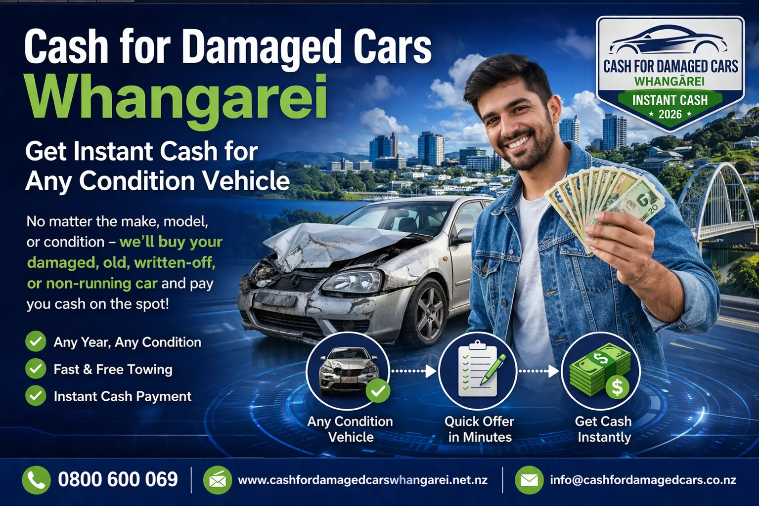 Cash for damaged cars in Whangarei