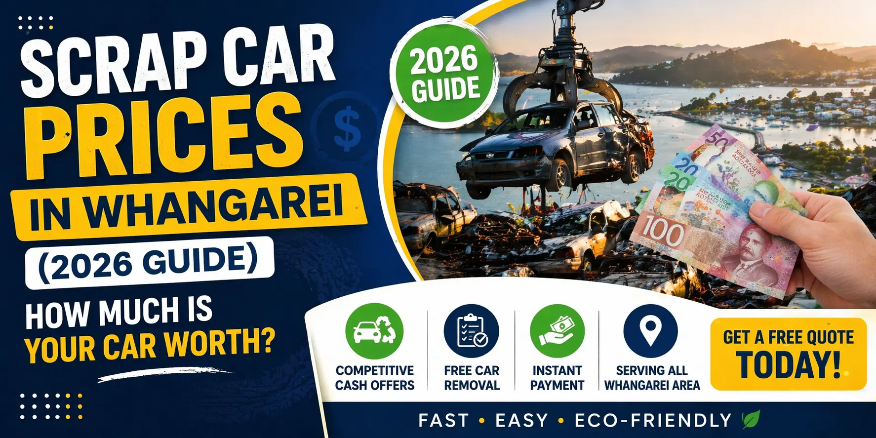 Scrap car prices guide in Whangarei